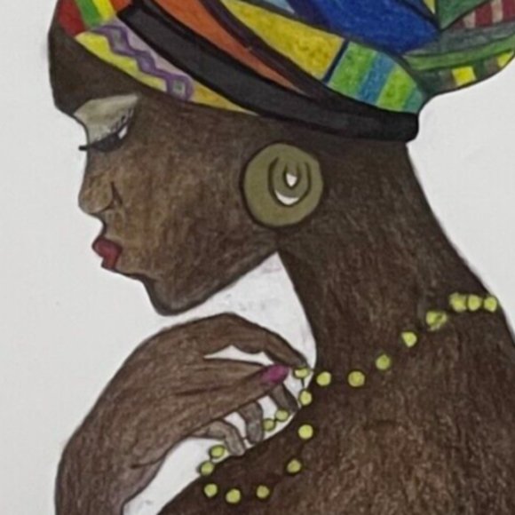 Colorful Sketch of Beautiful Jamaican Woman - Picture 3 of 3